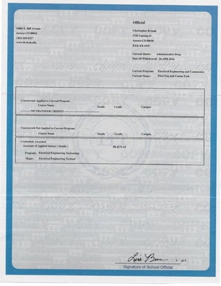 ITT Tech Transcripts | PDF