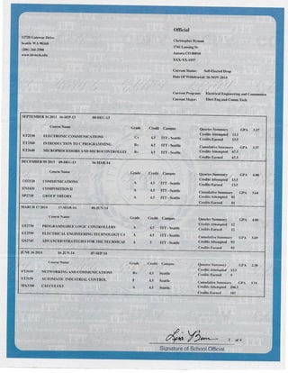 ITT Tech Transcripts | PDF