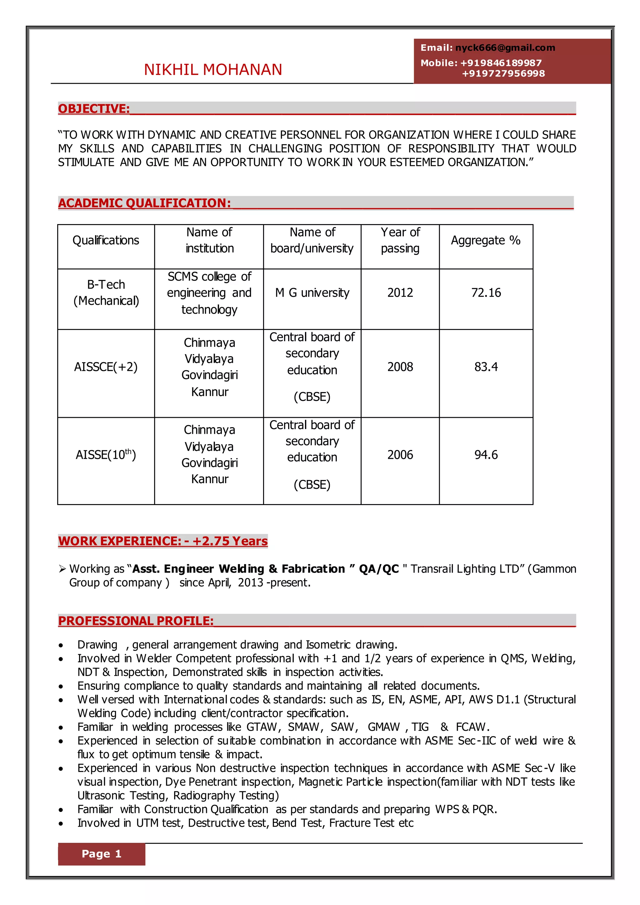 NIKHIL RESUME | PDF