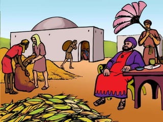 E ilustra com a Parábola do RICO INSENSATO, que construiu
grandes celeiros para armazenar a colheita abundante,
pensando assim ter segurança para viver tranquilamente.
Pura ilusão: Naquela mesma noite veio a morrer...
e se apresentou de mãos vazias diante de Deus...
- E Jesus conclui: "Assim acontece com quem
guarda tesouros para si e não é rico diante de Deus."
 