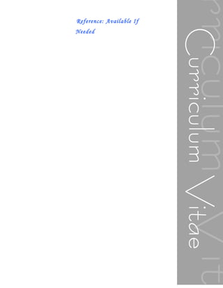 Reference: Available If
Needed
 