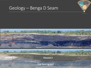 Geology – Benga D Seam
Channel 1 Channel 2
Coal Bearing Unit
Geology Model
Stratigrap
hy
Coal
Analyses
Data
 