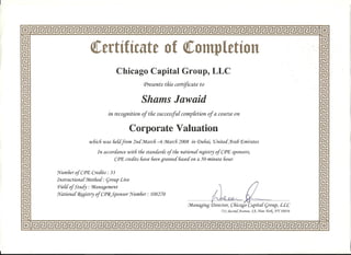 Certified Corporate Valuator