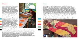 Silkscreen
In June we worked on a few massive
short runs including a promotional
materials for Verizon and Cafe
Vita’s Coffee House Series of Shows,
producing 4 color process t-shirts and
a working closely with renowned local
music artist Art Chantry to produce
a series of posters. Vera offered a 6
week intensive joint workshop with
Modern Dog’s Michael Strassburger
for Center School, helping them
produce a series of art prints for fund
raising purposes while teaching the
fundamentals of printing making and
Serigraphy (screen printing). Over the
summer we hosted the Vera/Vera
Exchange and Art show, where we
welcomed Portland artist Guy Burwell
and two amazing guest designers
Mirjam Dijkema, and Kunny Van Der
Ploeg from our namesake The Vera
Club in Groningen, Netherlands. For
five days they attended the American Poster Institute Convention (Flatstock) at
Bumbershoot and showcased over 400 posters from The Vera Club in our own
gallery, some dating back to the mid 80’s, and a reception for the artists. We
held a knowledge exchange, printing demo, and seminar where our guests
explained the history and evolution the Groningen venue, their individual
approaches to design and artistic process, and bravely fielded questions from a
group of people that did not speak Dutch.
Gallery
Continuing in the tradition of previous years, our gallery forged strong
partnerships with Seattle Girls School and Nova through renewed outreach,
facilitating a commitment to an annual show from both schools. In addition to
local talent, our artist calls are reaching artists all throughout the Pacific North
West and beyond. This year we featured Ghost Ghost Teeth from LA and two
artists from Portland, lending to a greater palate of varied instillations. Proud of
our 2011 showcase, the Gallery Committee is excited to present the 2012 gallery
schedule with continued focus on presenting a professional space that attracts
both emerging and more established talent. Some highlights of our 2011 roster
include Vera’s own 10 year Birthday Party, our Dutch sister venue’s poster show
during Bumbershoot, A Tale of Two Sisters which lead to a permanent piece on
our gallery wall, and A Painter, A Printer and A Sculpture walk into a Bar.
 