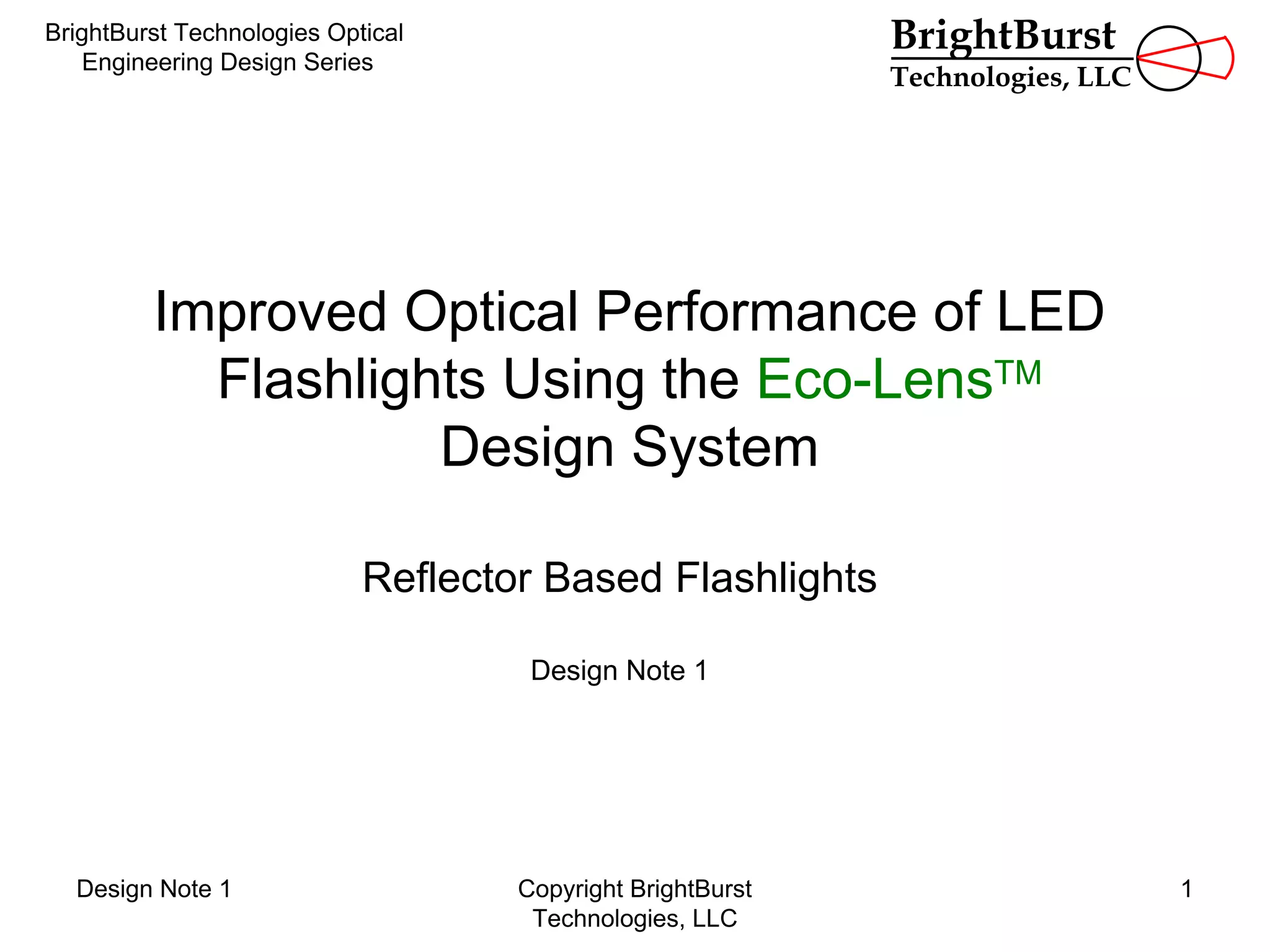 DESIGN NOTE 1 - REFLECTOR FLASHLIGHTS | PDF