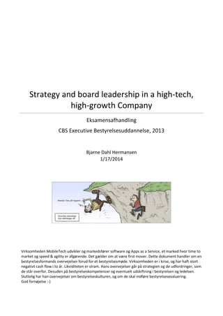 Strategy and board leadership in a high-tech, high-growth company