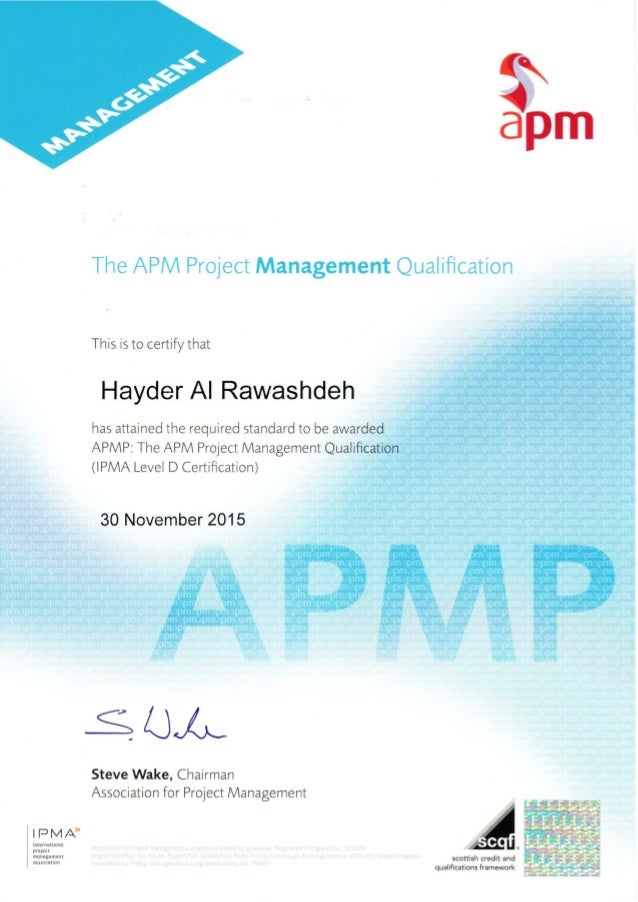APM Project Management Qualification Certificates (2)