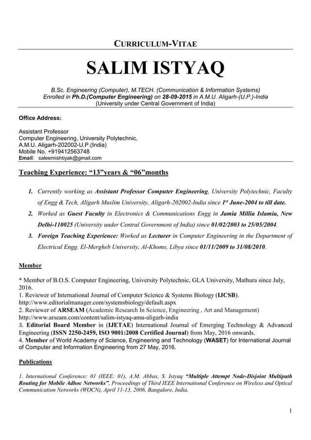 CV_Salim_August-2016 | PDF