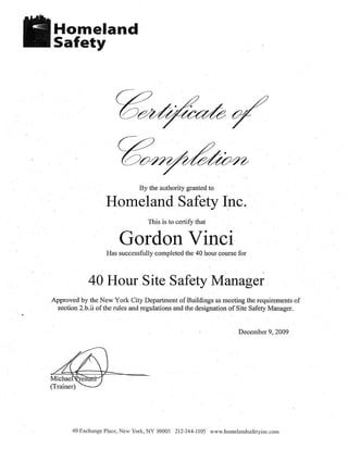 Vinci certificates 