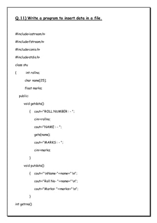 C++ 25 programs Class XII | PDF