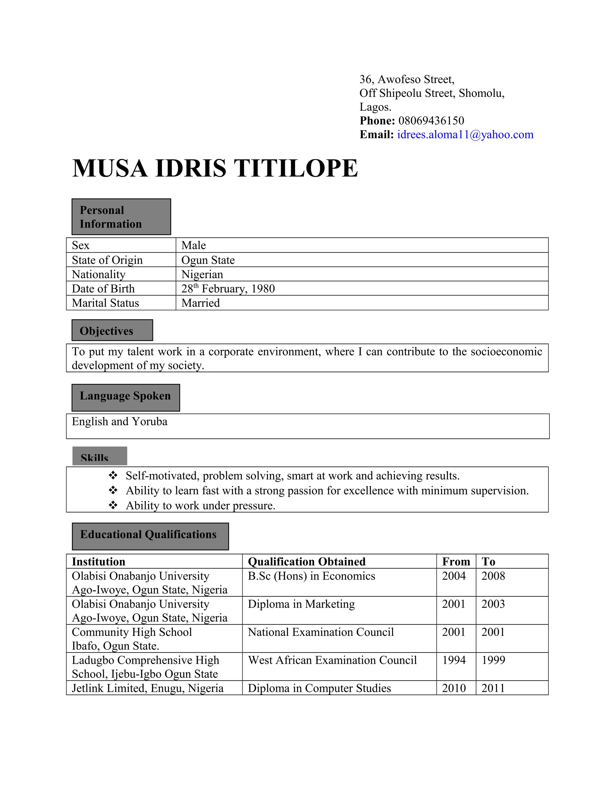Musa Idris | PDF