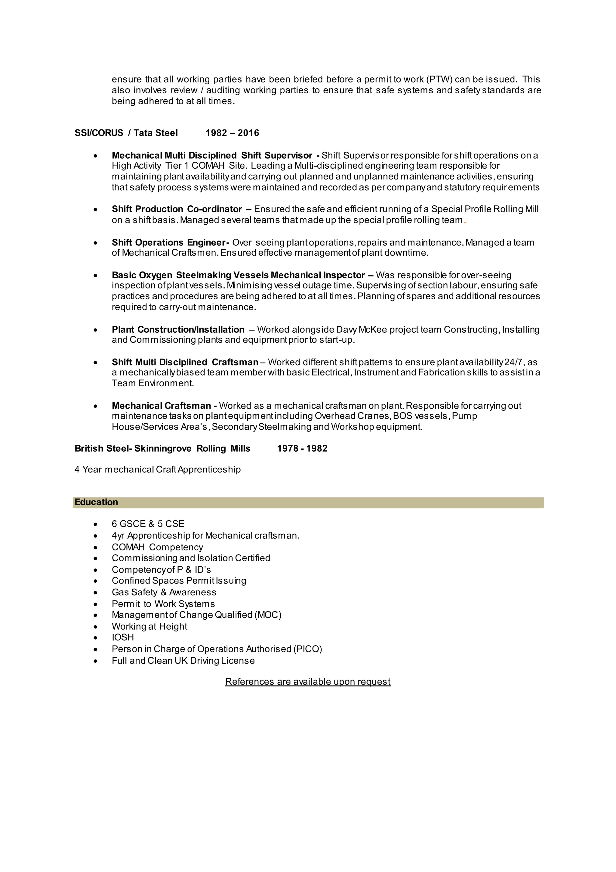 GWO CV | DOCX
