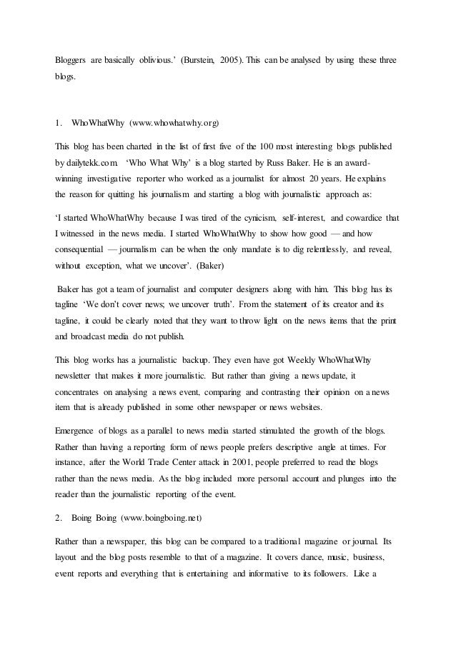 Evolution of Blogging