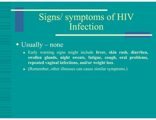 basic_AIDS_presentation | PDF | Sexual Health | Diseases and Conditions