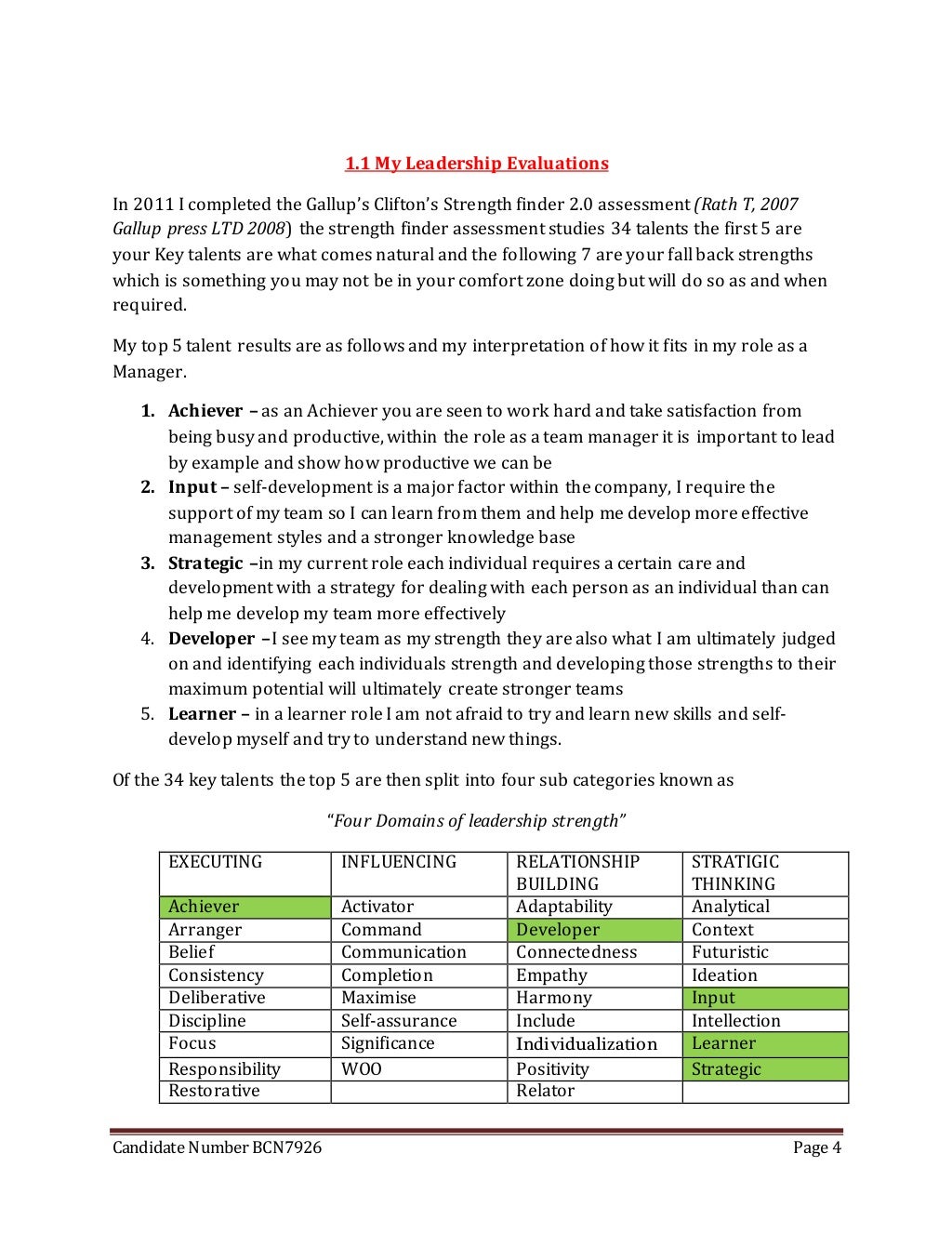 examples of ilm level 5 assignments