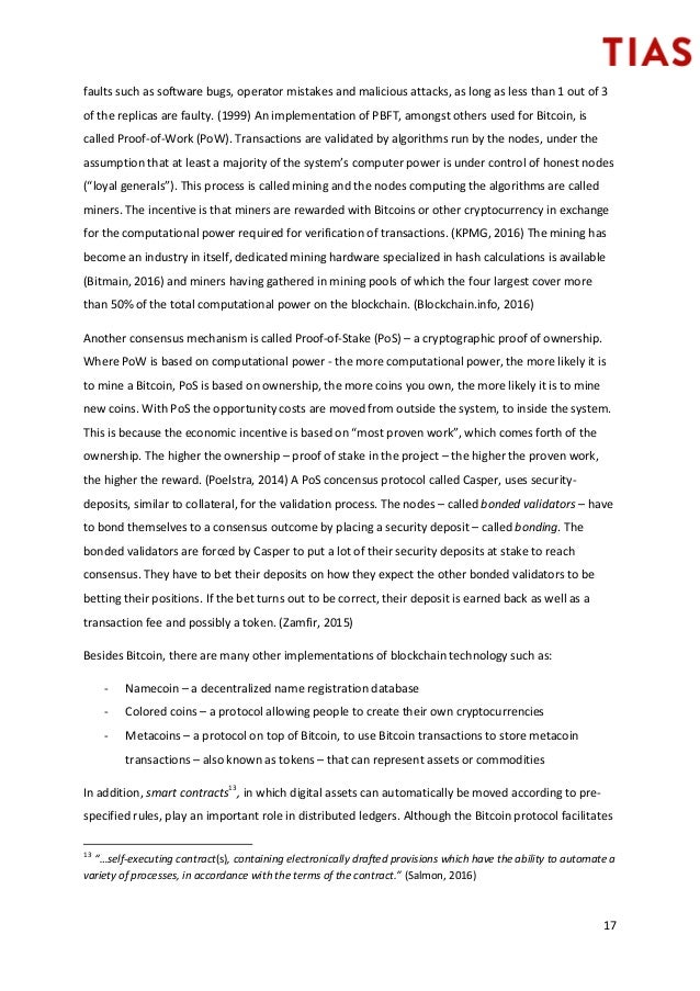 Master thesis about cryptocurrency