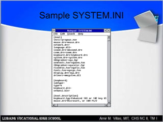 Sample SYSTEM.INI
 