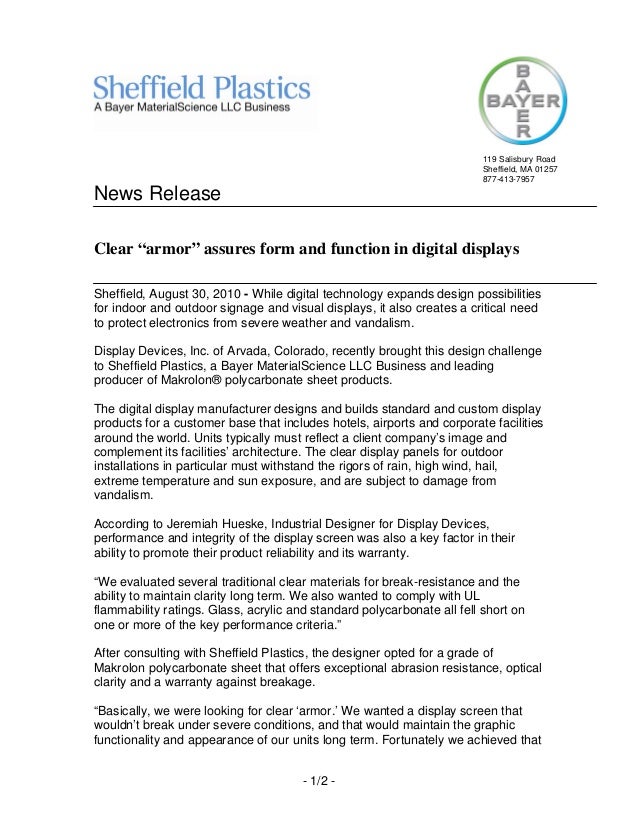 Bayer Press Release