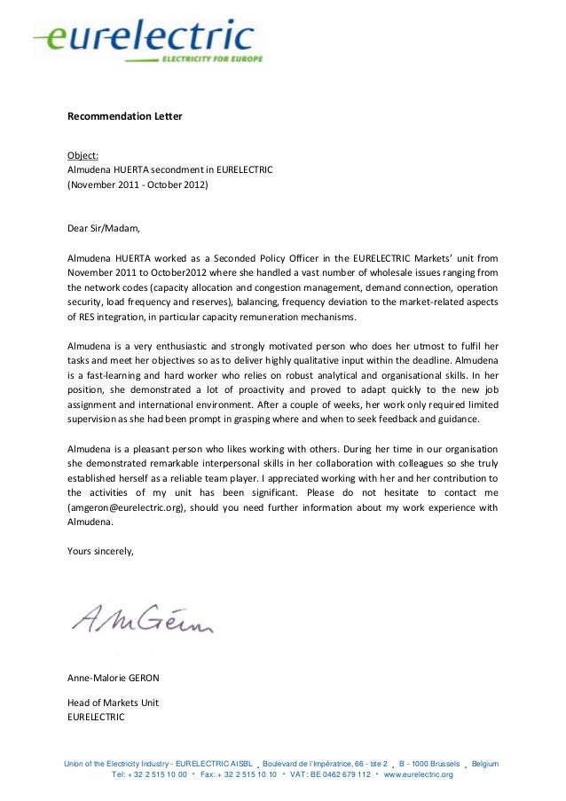 recommendation letter ah letter of recommendation for union membership