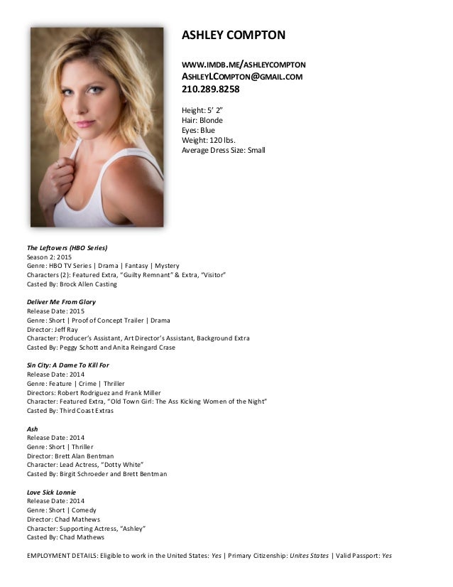 Actress Resume best acting resume template Ashley Compton Actress Resume Actress Resume actress free resume samples Ashley Compton Actress Resume