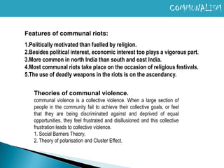 CASTECasteism leading to anomieDifferent ways of following and interpreting existing norms-no collective consciousnessState of norm-lessness in between normal and pathological conditions Anomie leading to casteismNeed to have a collective consciousness