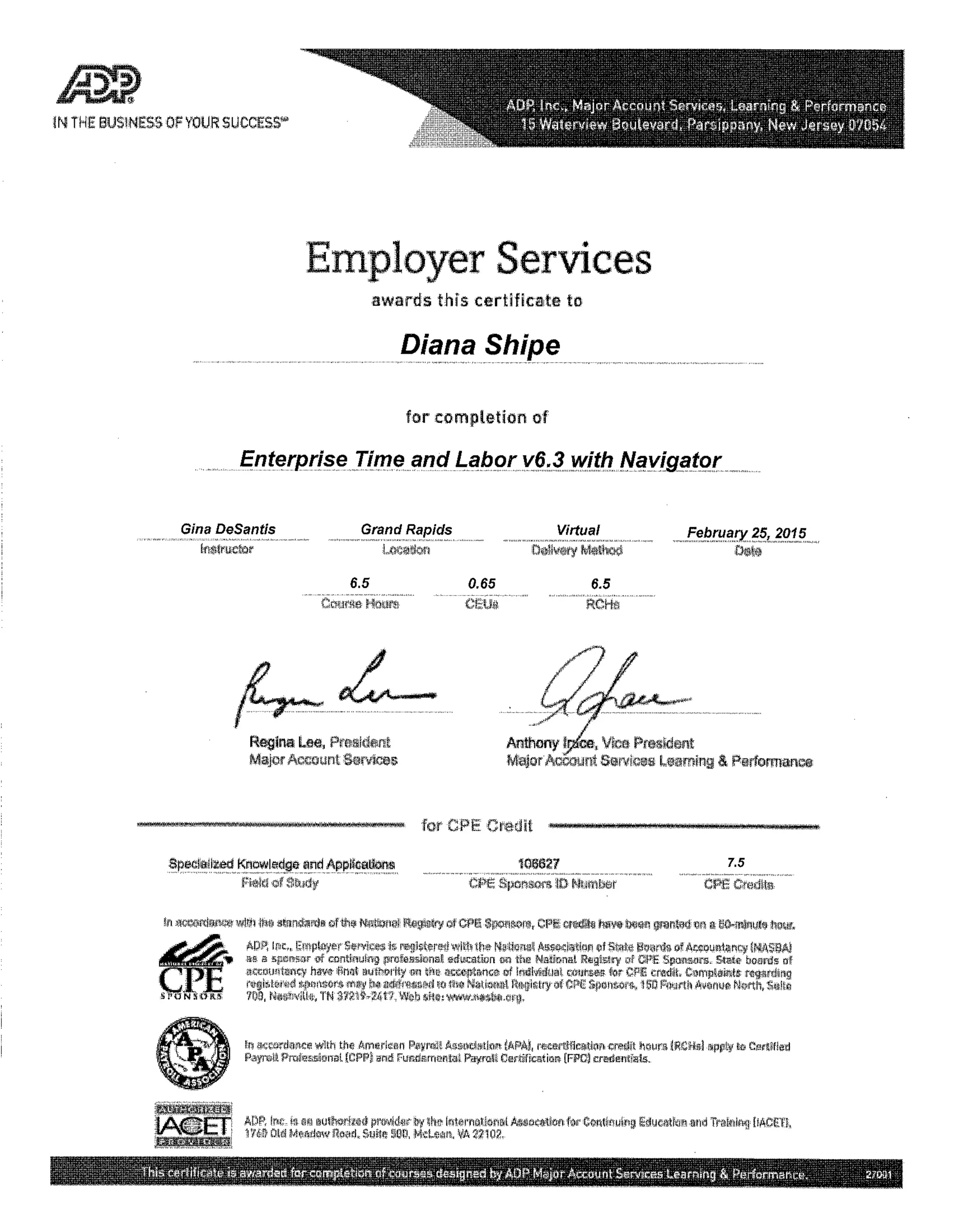 adp certificates | PDF
