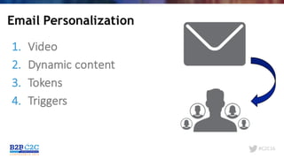 #C2C16
Email Personalization
1. Video
2. Dynamic	content
3. Tokens
4. Triggers
 