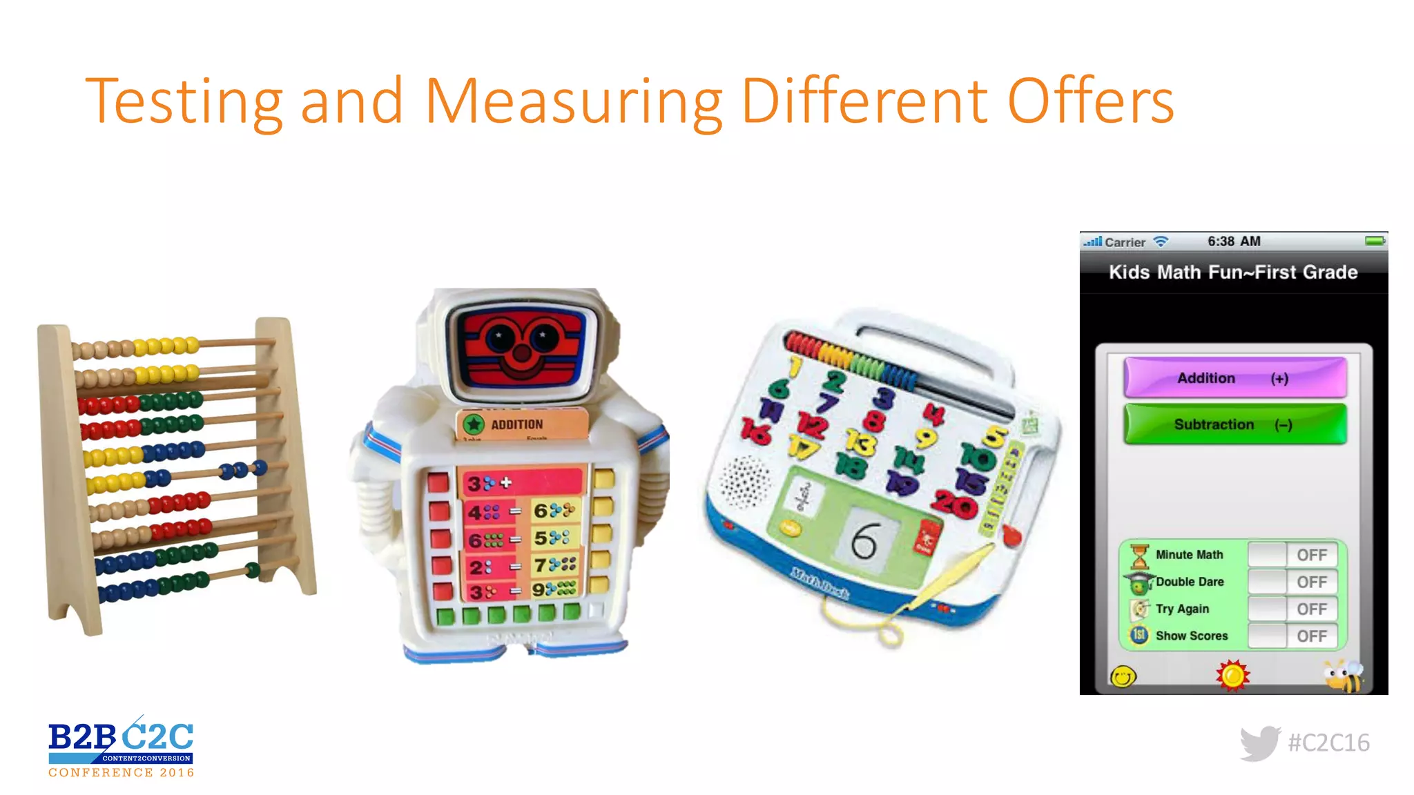 #C2C16
Testing	and	Measuring	Different	Offers
 