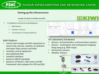 • IoT platforms andservices development
– KIWIPlatform
– Hardware resources
– Customization of3rdpartyplatforms
Setting up...