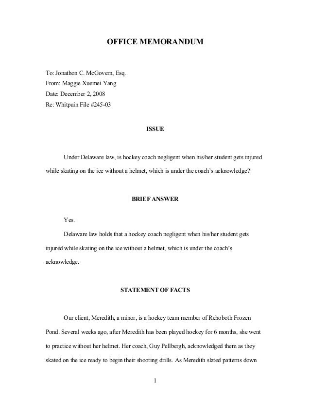 sample of office memorandum