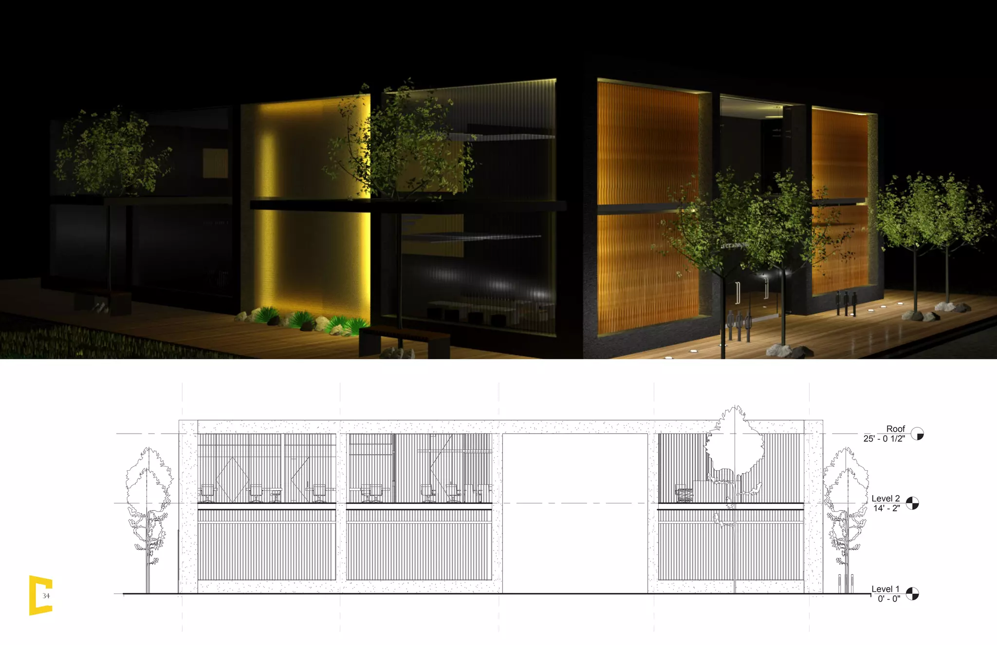 34
Level 1
0' - 0"
Level 2
14' - 2"
Roof
25' - 0 1/2"
 