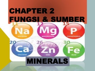 CHAPTER 2 
FUNGSI & SUMBER 
MINERALS 
 