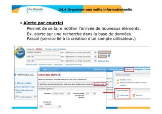 D4.3 RÉFÉRENCER RESSOURCE EN LIGNE
Identifier la bonne
URL
Contextualiser
l’information
Conserver
l’information
Indiquer la date de consultation de la ressource :
http://www.lemonde.fr/campus/article/2015/05/26/etudier-en-
asie_4640791_4401467.html
JACOT Martine, « Etudier en Asie : pourquoi, comment ? ». In Le Monde.fr, 26
mai 2015, [En ligne]. http://www.lemonde.fr/campus/article/2015/05/26/etudier-
en-asie_4640791_4401467.html, (consulté le 23/06/2015)
52
 