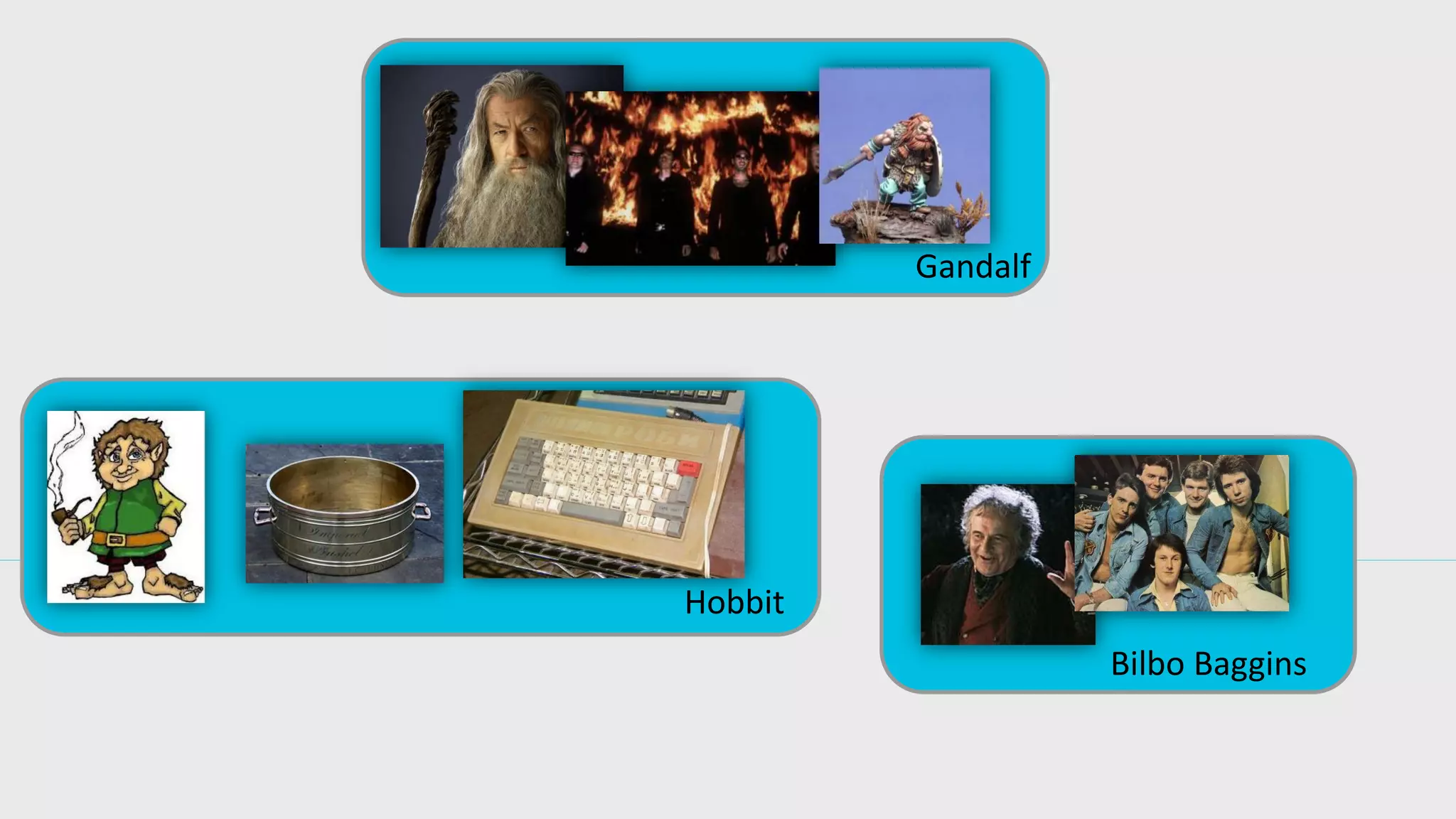 Gandalf 
Hobbit 
Bilbo Baggins  