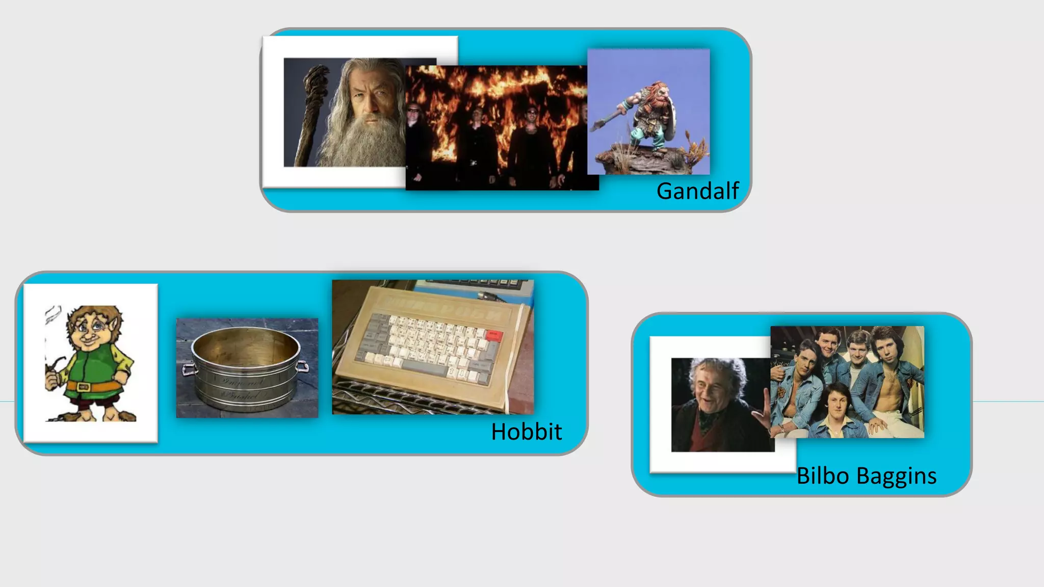 Gandalf 
Hobbit 
Bilbo Baggins  