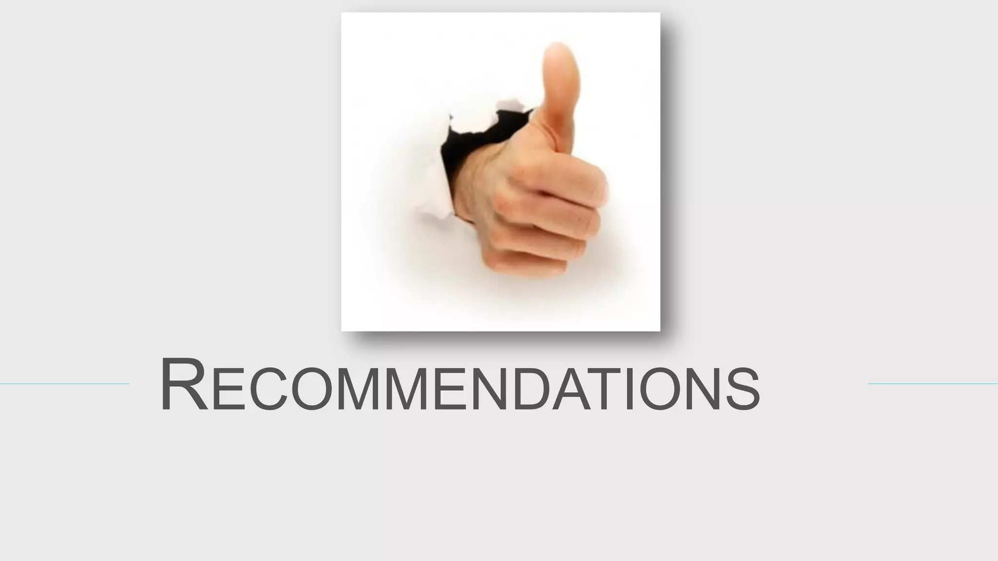 RECOMMENDATIONS  