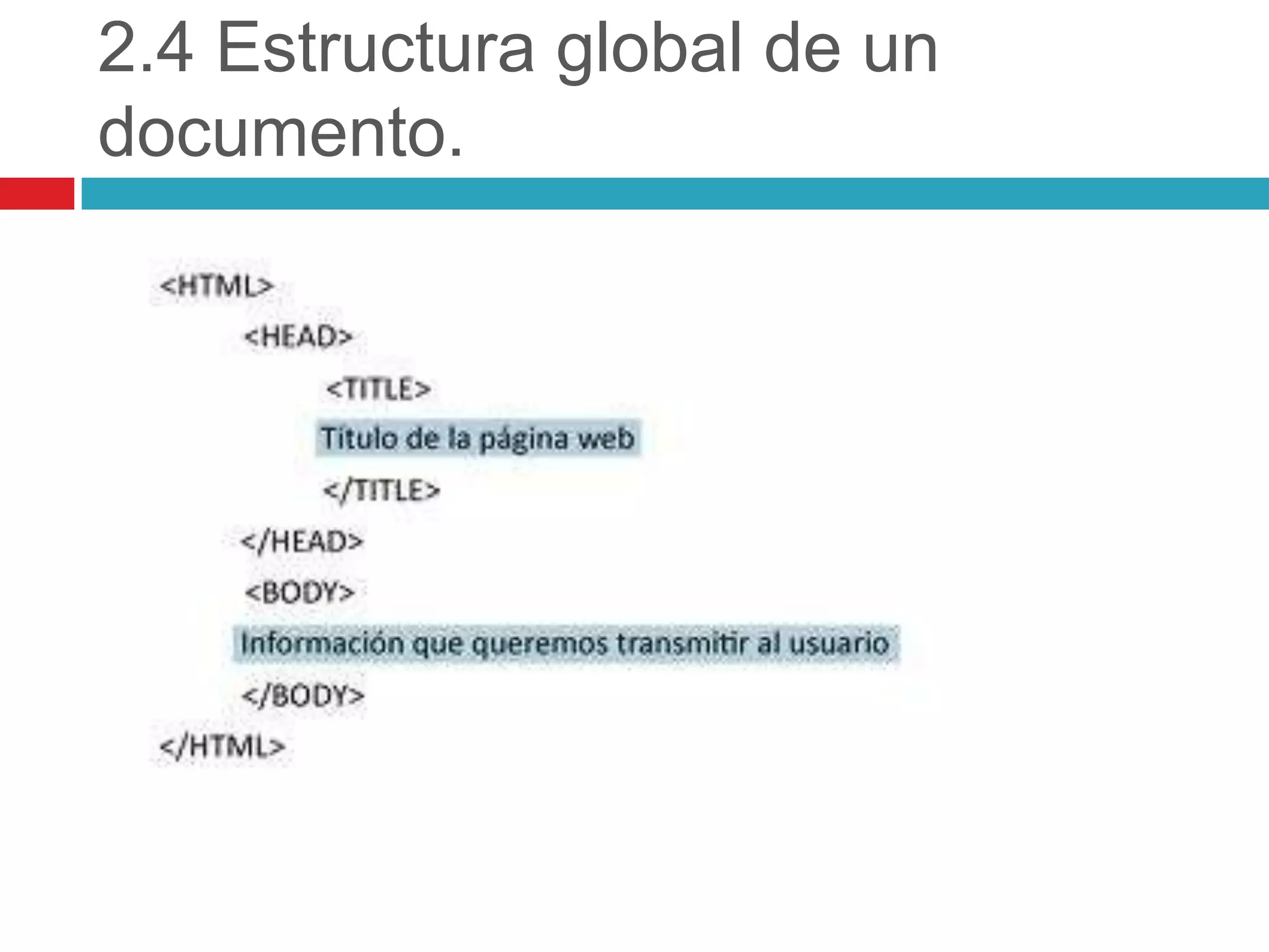 2.4 Estructura global de un
documento.

 