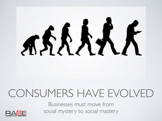 CONSUMERS HAVE EVOLVED
Businesses must move from
social mystery to social mastery
 