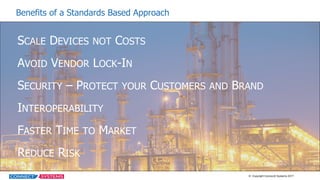 ©    Copyright  Connect2  Systems  2017
Benefits  of  a  Standards  Based  Approach
SCALE DEVICES NOT COSTS
AVOID VENDOR L...