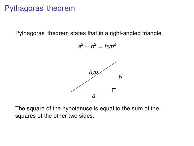 C2 st lecture 8 pythagoras and trigonometry handout