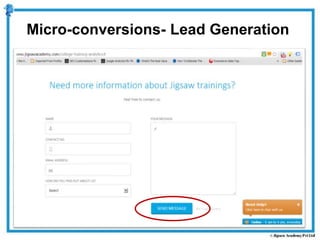 Micro-conversions- Lead Generation
 