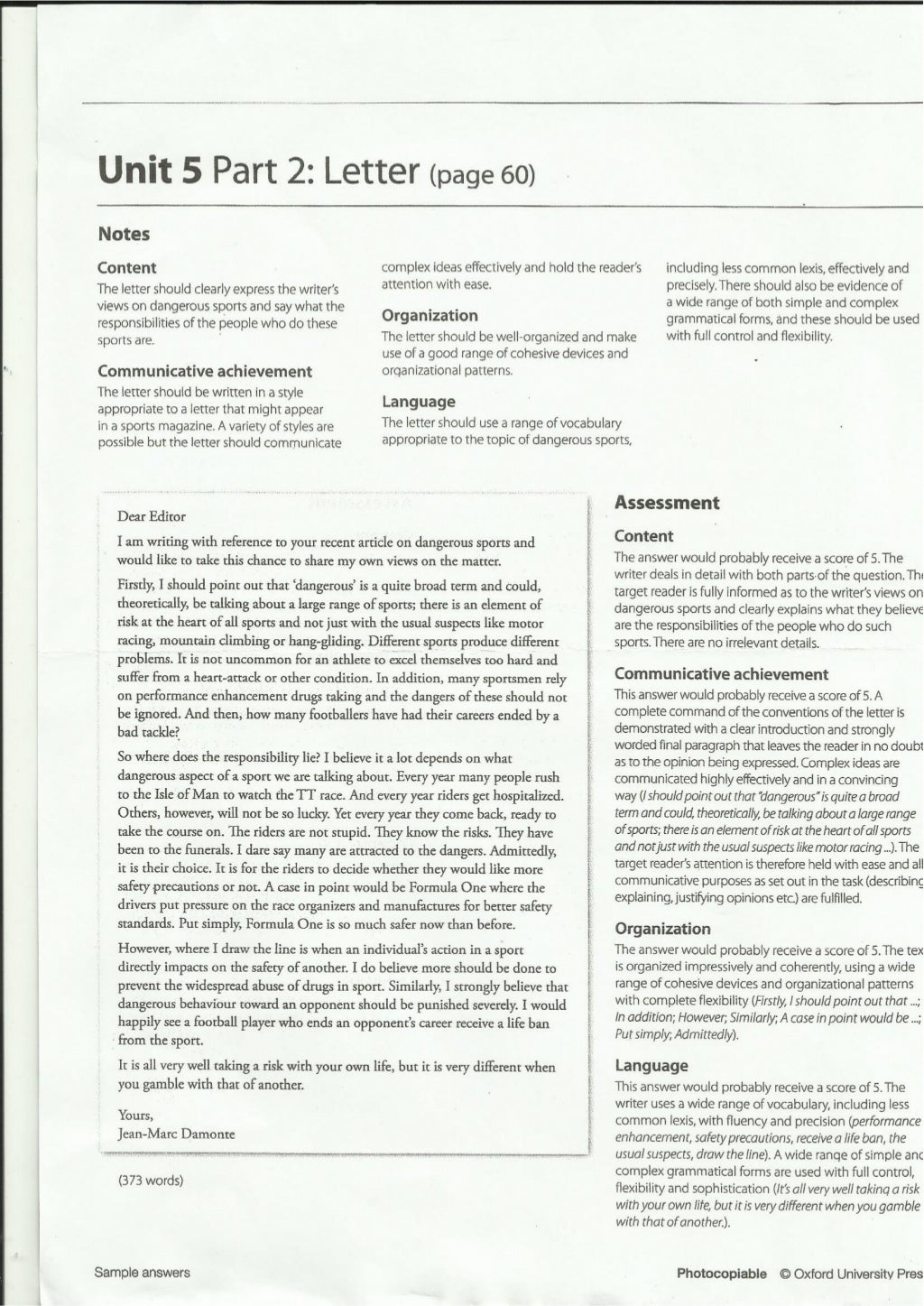 C2 writing samples for proficiency assessment