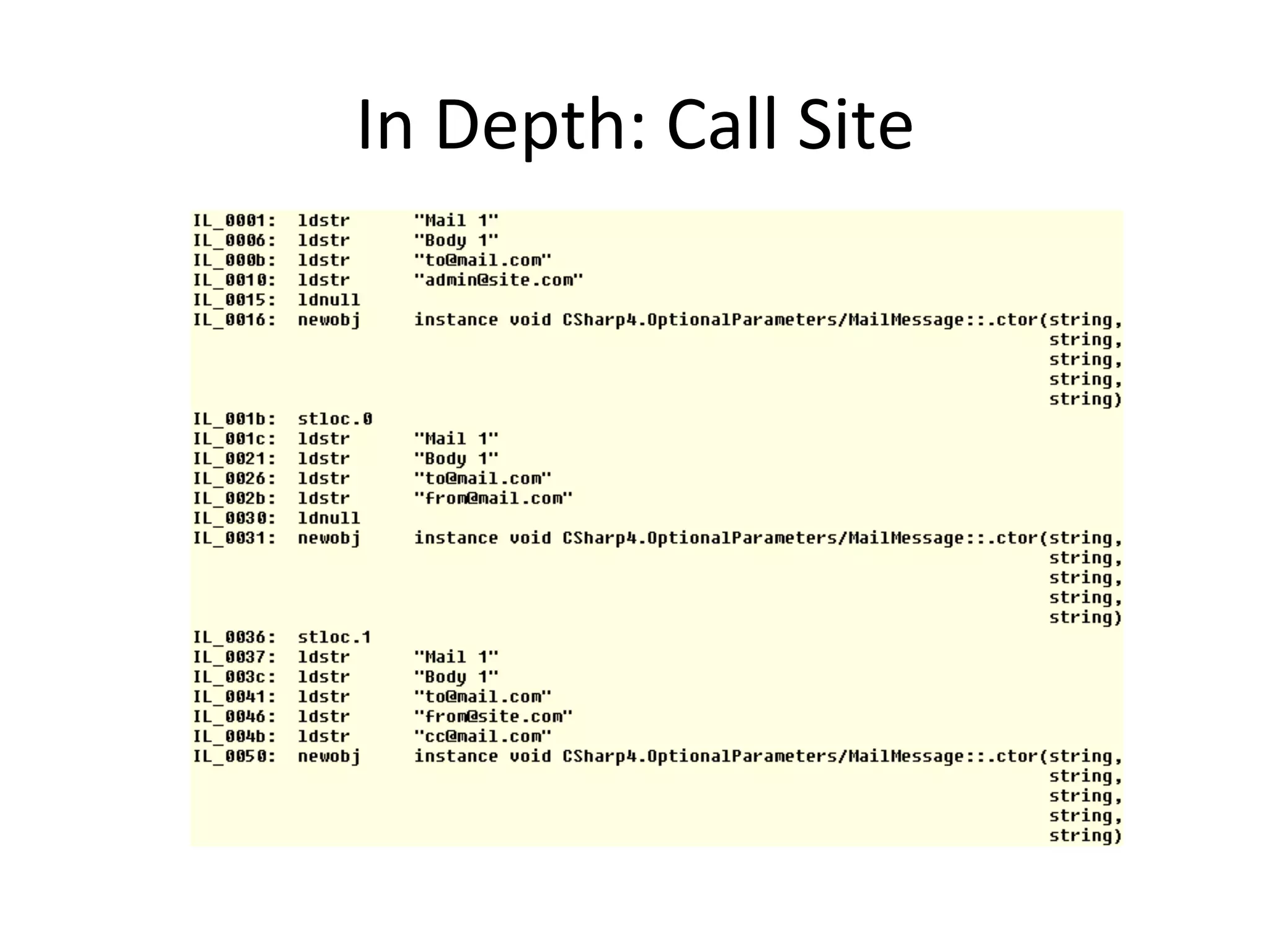 In	
  Depth:	
  Call	
  Site	
  
 