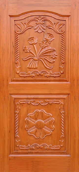 carving doors teak wood