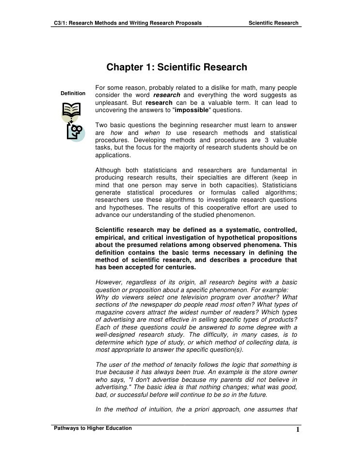 Research proposal science example