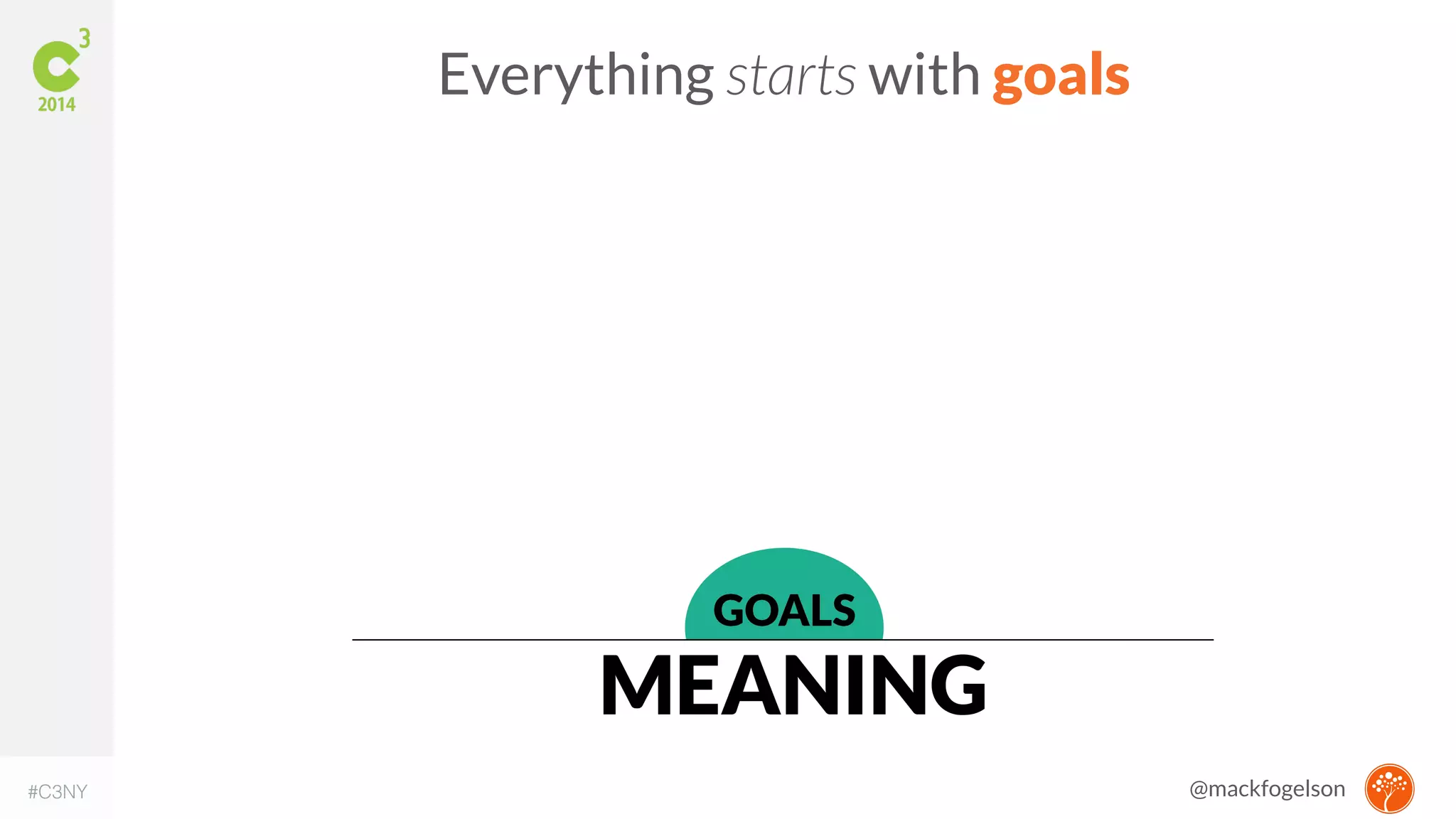 Everything starts with goals 
#C3NY @mackfogelson 
 