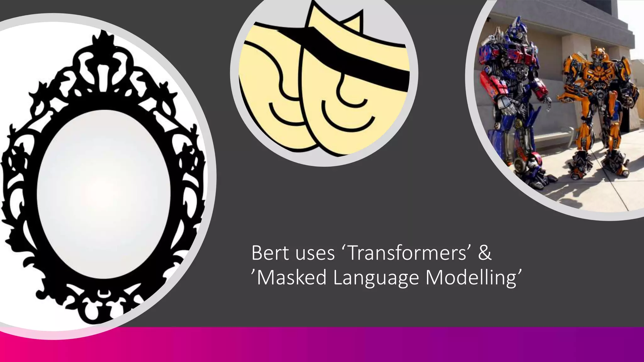 Bert uses ‘Transformers’ &
’Masked Language Modelling’
 