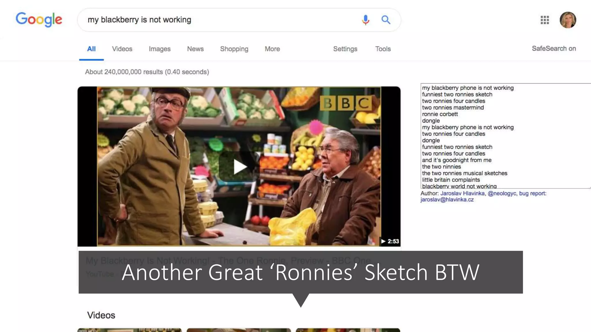 Another Great ‘Ronnies’ Sketch BTW
 