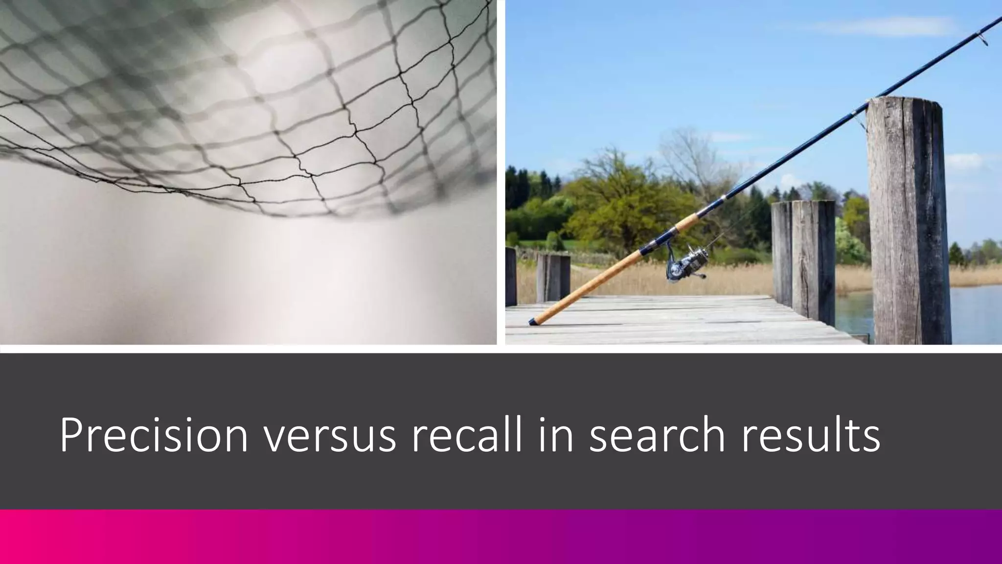 Precision versus recall in search results
 