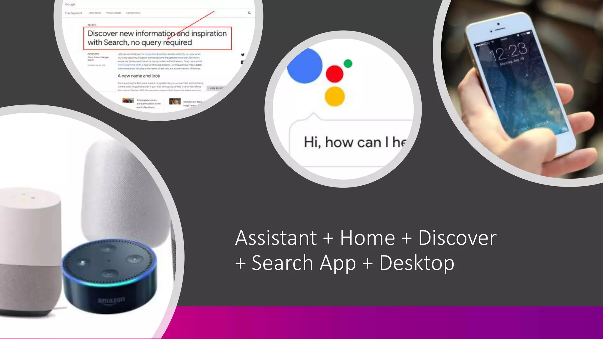 Assistant + Home + Discover
+ Search App + Desktop
 
